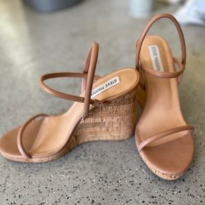 Steve Madden “Morgan Tan” wedge sandal.